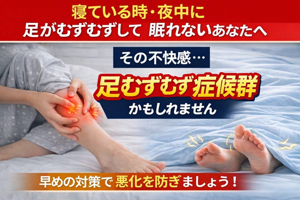 兵庫県西宮市で足むずむず症候群の原因や対策の一覧をまとめているキャッチコピー
