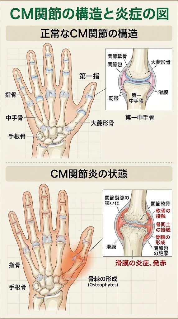 cm関節炎の説明の図

