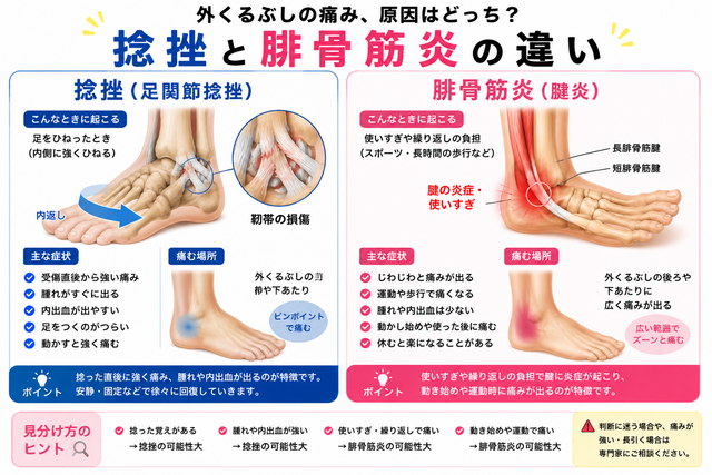 腓骨筋炎と捻挫の違い
