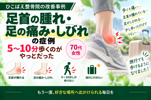 足首の腫れ・足の痛みとしびれで歩けなかった|70代女性の症例