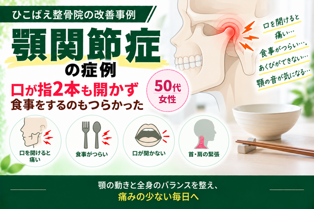 口が開かず食事もつらかった顎関節症｜50代女性の症例
