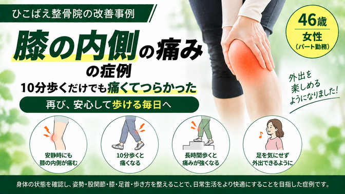 歩くと膝の内側が痛かった|46歳女性の症例