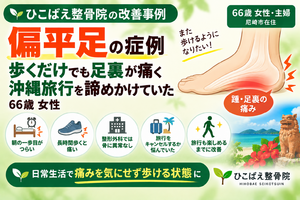 偏平足で歩くと足裏が痛かった66歳女性の症例｜西宮市のひこばえ整骨院