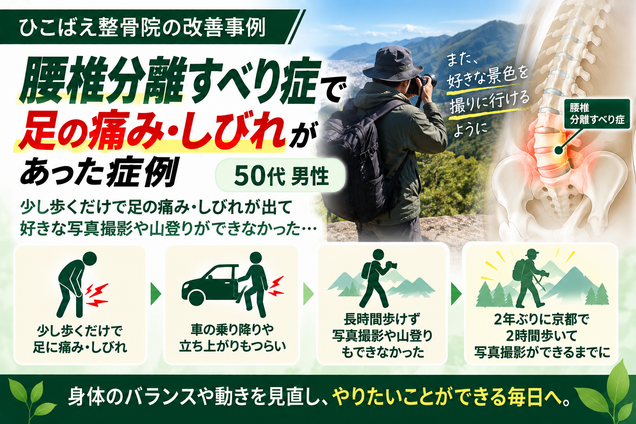 腰椎分離すべり症で長く歩けなかった|50代男性の症例