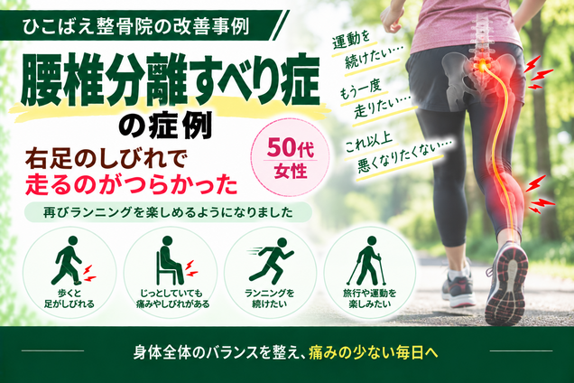 腰椎分離すべり症で足のしびれに悩んでいた|50代女性の症例