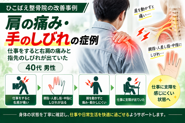 右肩の痛み・指先のしびれで悩んでいた｜40代男性の症例