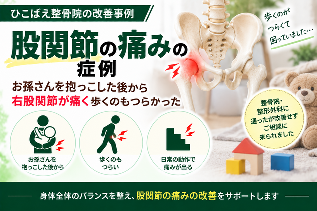 歩くのもつらかった右股関節の痛みの症例｜西宮市 ひこばえ整骨院