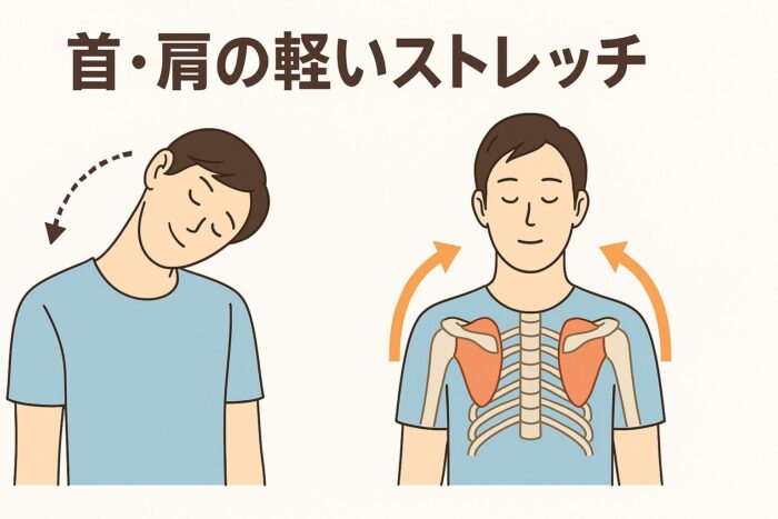 自宅でできるセルフケア方法 2 首・肩の軽いストレッチ