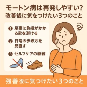 モートン病は再発しやすい？改善後に気をつけたい3つのこと