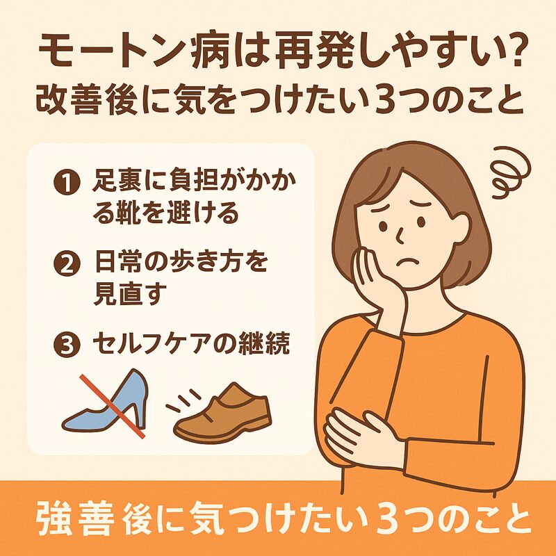 モートン病は再発しやすい？改善後に気をつけたい3つのこと