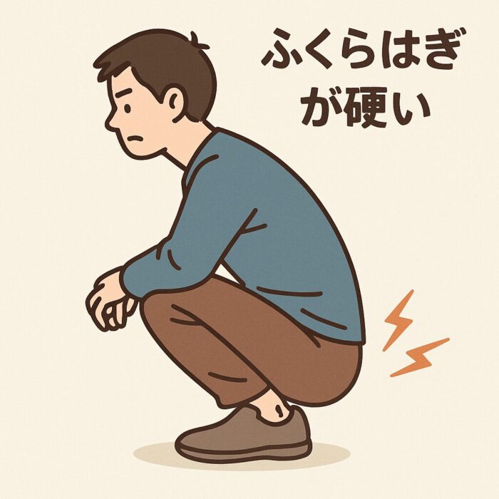 モートン病の原因としてふくらはぎの筋肉が固い。しゃがみこめない方は要注意。