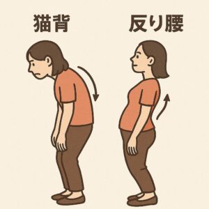 猫背や反り腰、骨盤の傾きなどが原因で体重のかかり方が偏り、足の指の付け根に過度な圧力がかかることで症状が慢性化してし、モートン病が悪化する