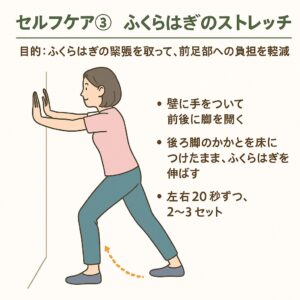 モートン病の痛みを取るためのふくらはぎのストレッチセルフケア