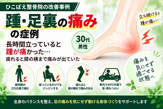 踵・足裏の痛みで立ち仕事がつらかった30代男性の症例|西宮市