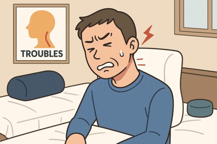ストレートネックでやってはいけない方法として、 高すぎる枕で寝ていること。