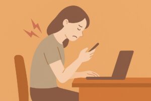 NG習慣5｜スマホやパソコンを前のめりで使う